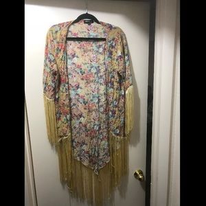 Fringe kimono